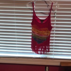 Pink tank top with heart on it